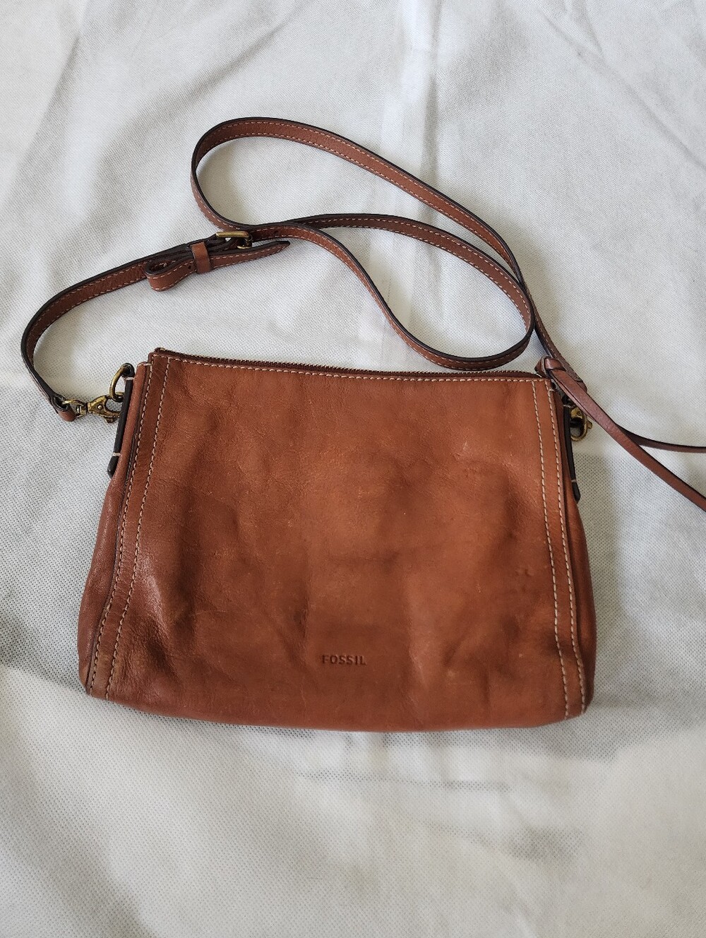Fossil Cow Leather Crossbody Bag
